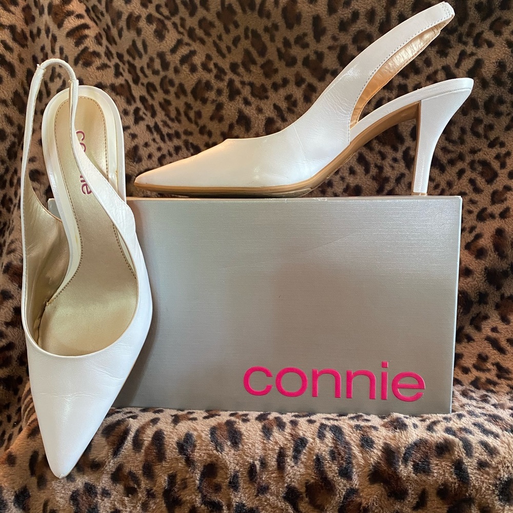 Connie “Petunia” Heels.  Leather Sling-backs - size 7.5